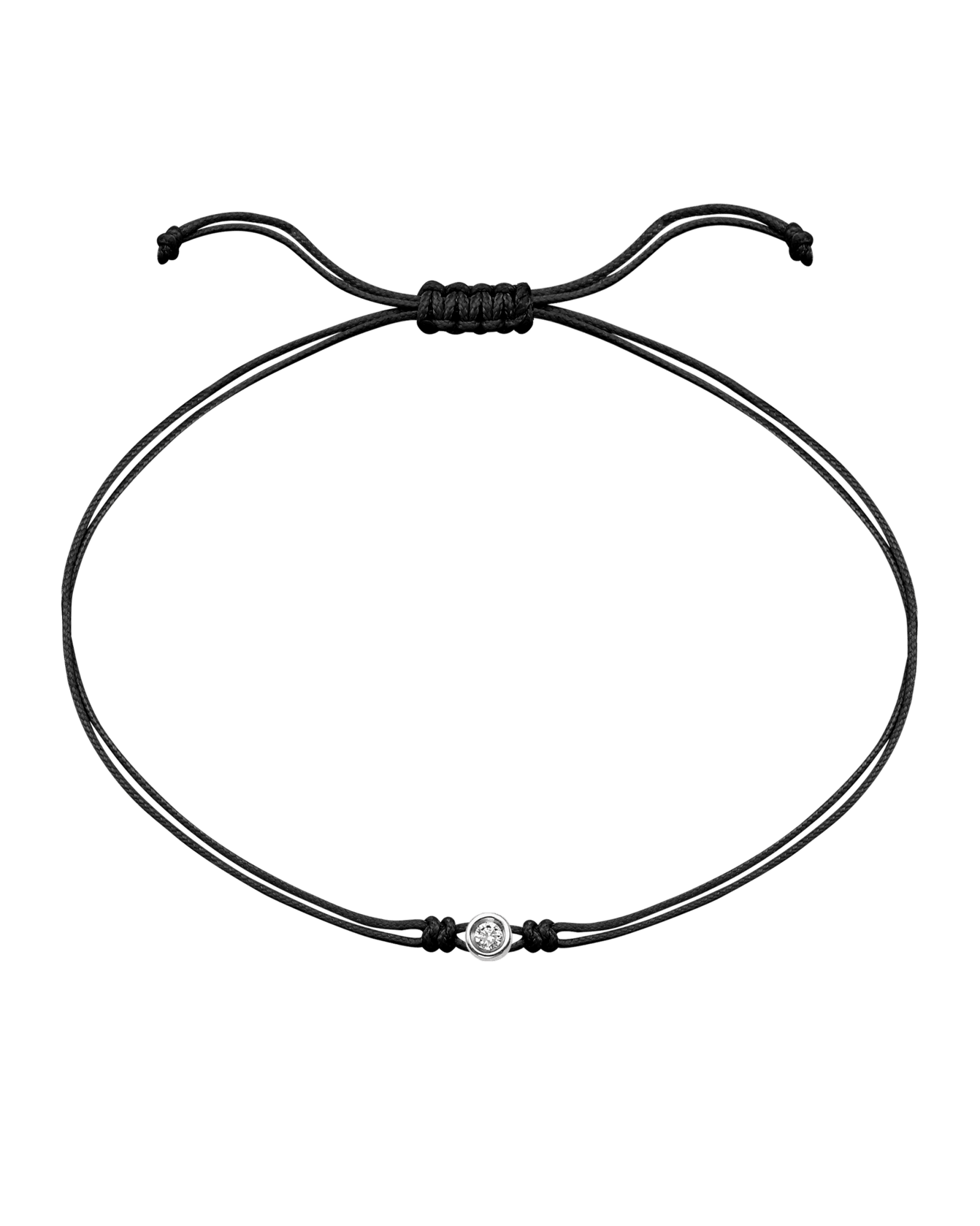 The Classic String of Love - 14K White Gold Bracelets 14K Solid Gold Black Small: 0.03ct