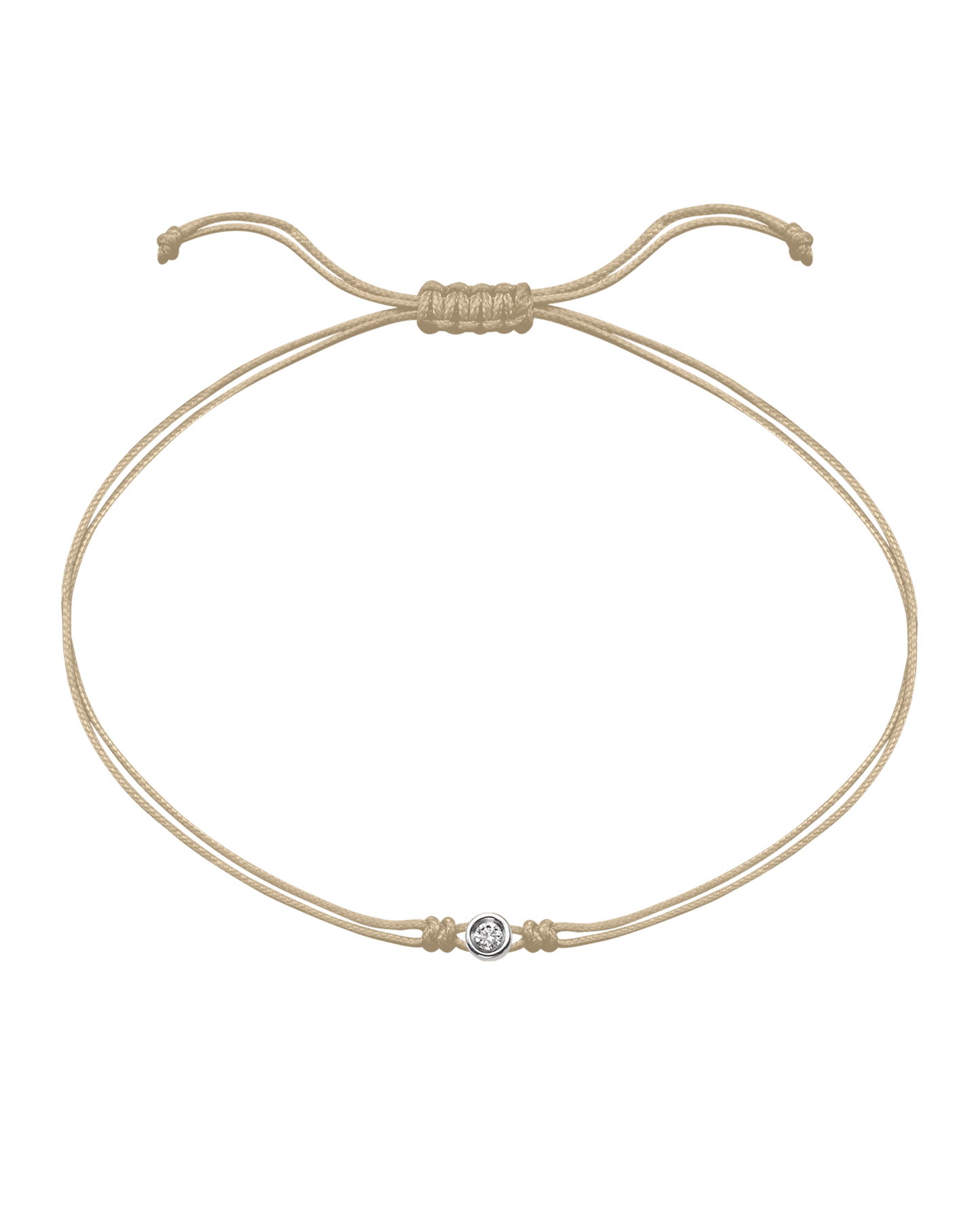 The Classic String of Love - 14K White Gold Bracelets 14K Solid Gold Beige Small: 0.03ct
