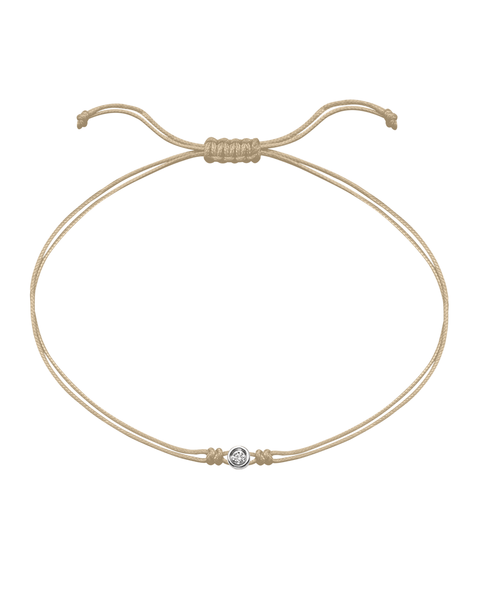 The Classic String of Love - 14K White Gold Bracelets 14K Solid Gold Beige Small: 0.03ct