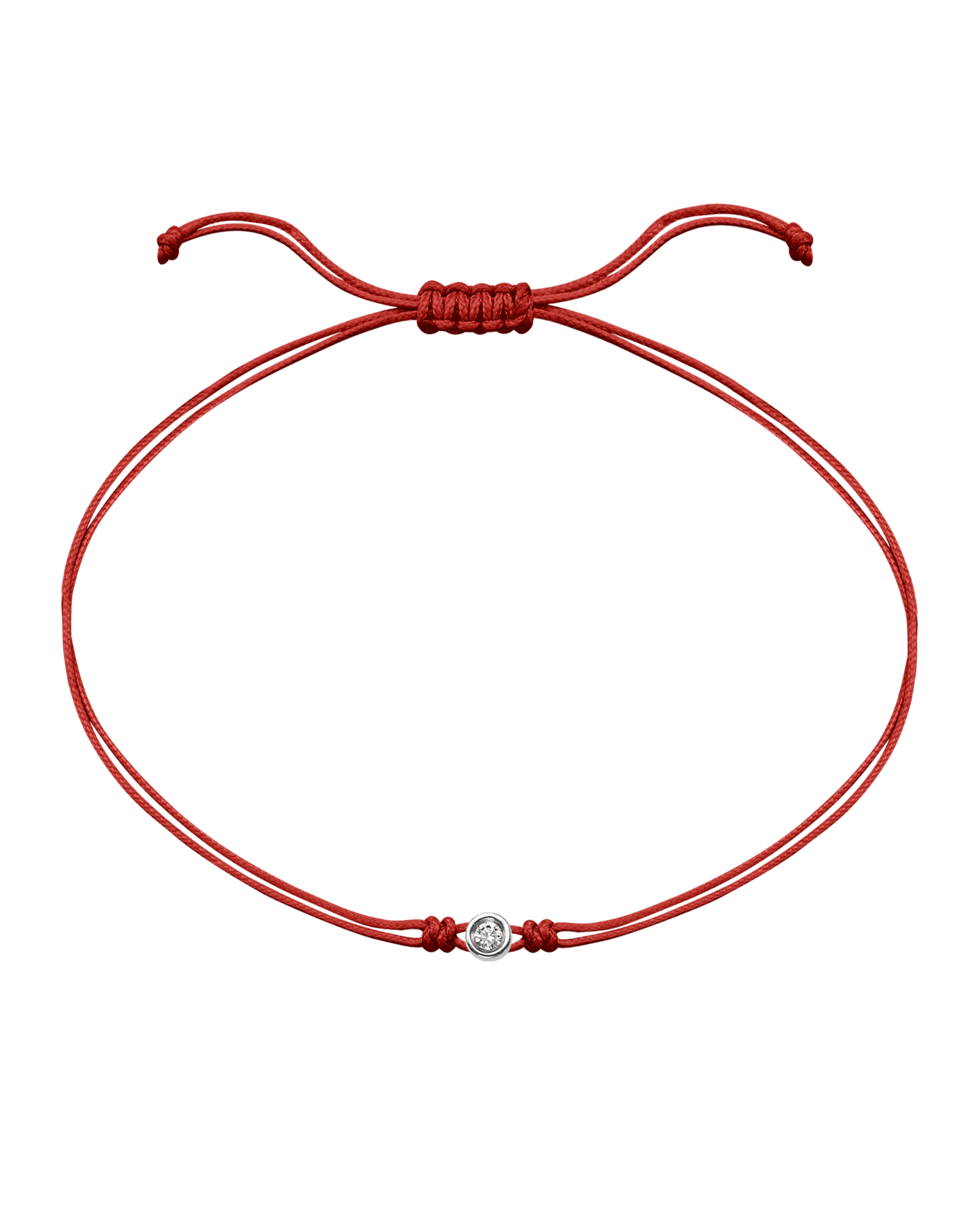 The Classic String of Love - 14K White Gold Bracelets 14K Solid Gold Red Small: 0.03ct