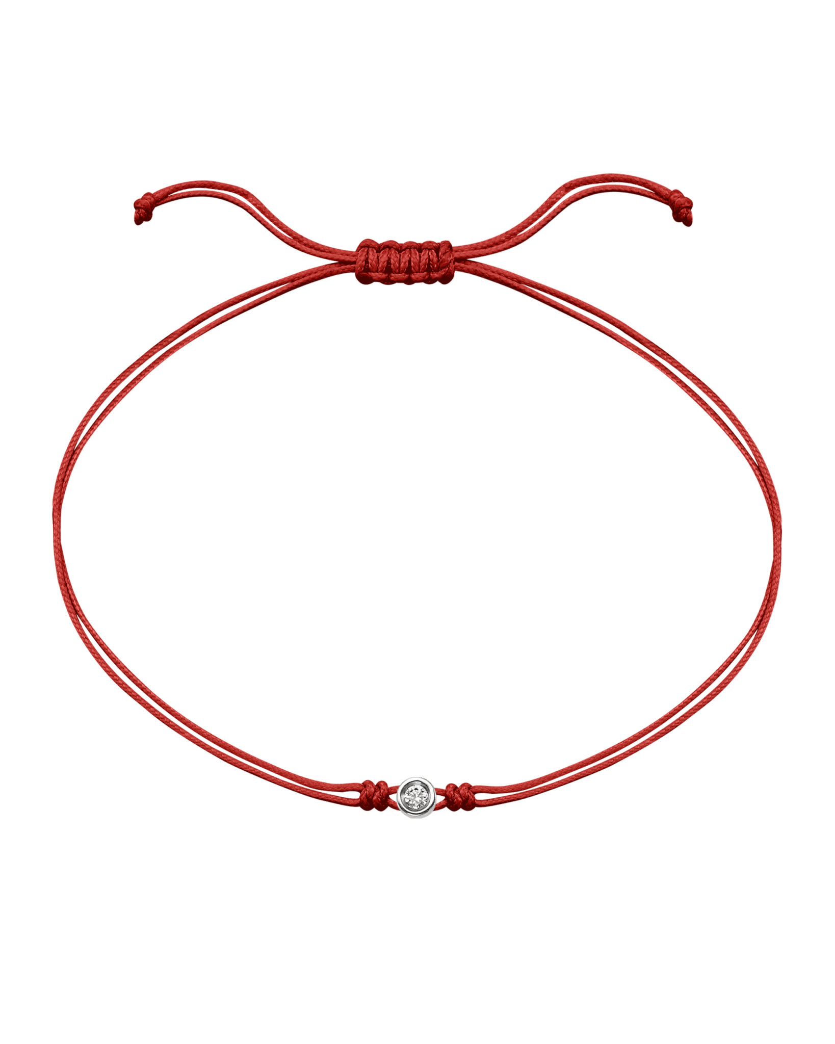 The Classic String of Love - 14K White Gold Bracelets 14K Solid Gold Red Small: 0.03ct