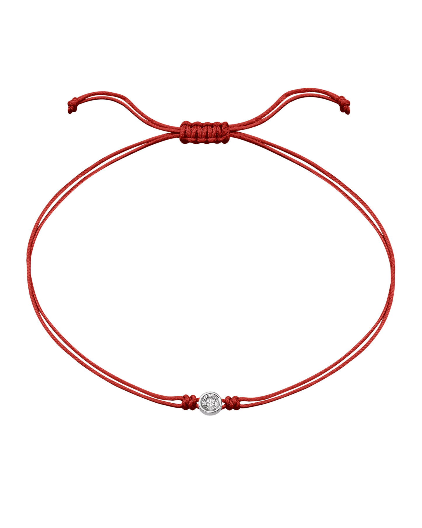 The Classic String of Love - 14K White Gold Bracelets 14K Solid Gold Red Large: 0.1ct