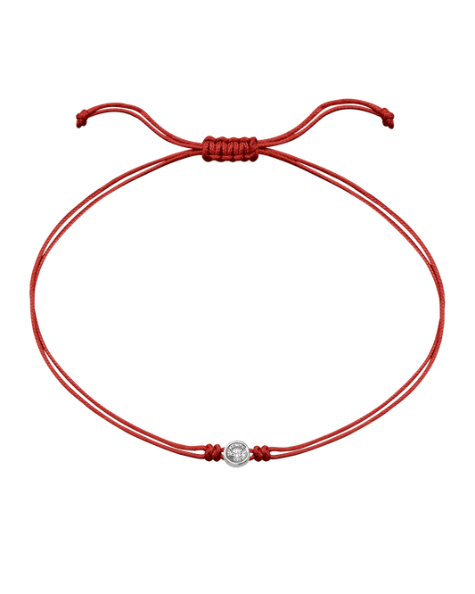 The Classic String of Love - 14K White Gold Bracelets 14K Solid Gold Red Large: 0.1ct