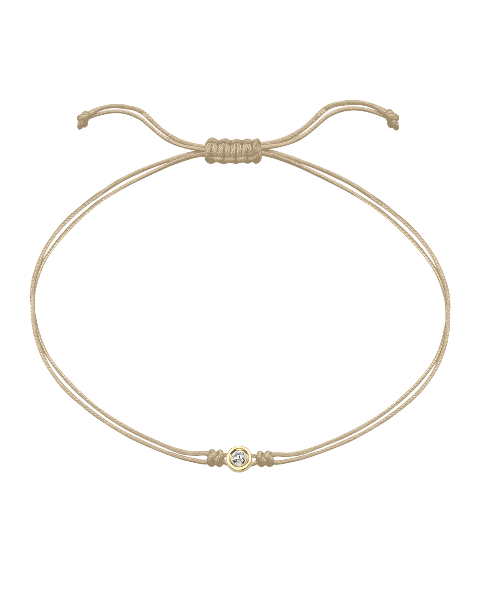 The Classic String of Love - 14K Yellow Gold Bracelets 14K Solid Gold Beige Medium: 0.04ct
