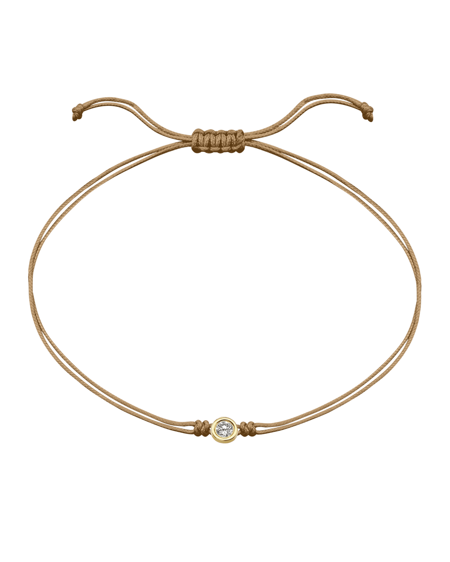 The Classic String of Love - 14K Yellow Gold Bracelets 14K Solid Gold Camel Large: 0.1ct