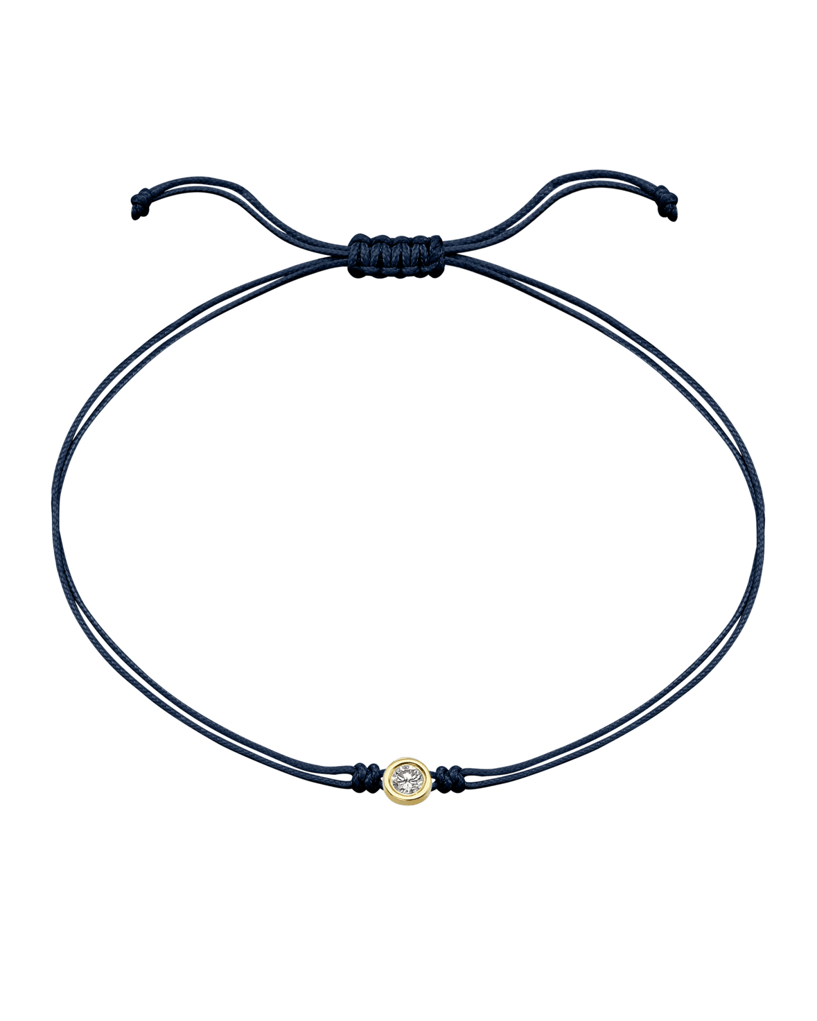 The Classic String of Love - 14K Yellow Gold Bracelets 14K Solid Gold Navy Blue Large: 0.1ct