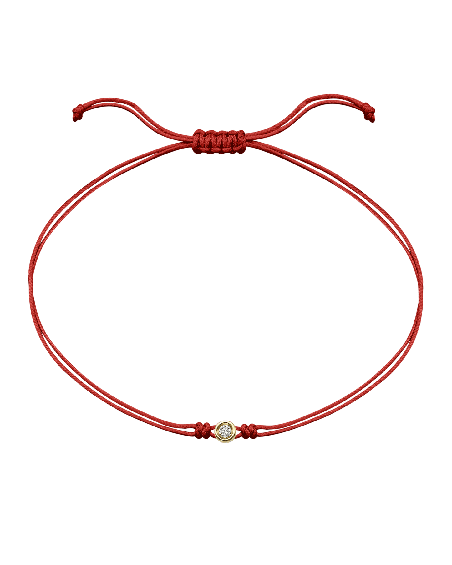 The Classic String of Love - 14K Yellow Gold Bracelets 14K Solid Gold Red Small: 0.03ct