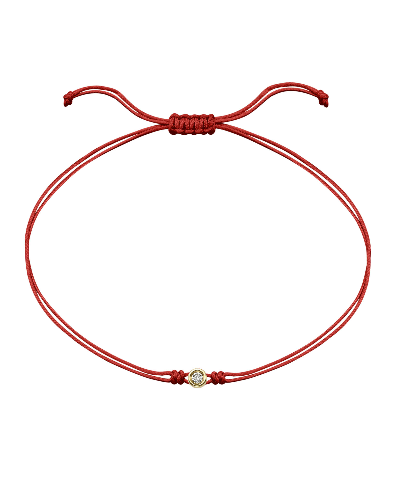 The Classic String of Love - 14K Yellow Gold Bracelets 14K Solid Gold Red Small: 0.03ct