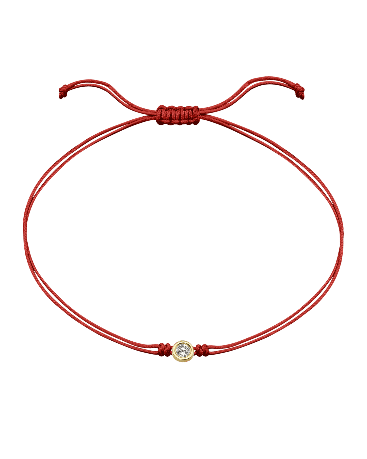 The Classic String of Love - 14K Yellow Gold Bracelets 14K Solid Gold Red Large: 0.1ct
