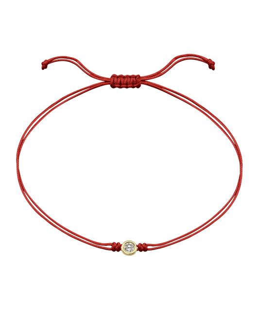 The Classic String of Love - 14K Yellow Gold Bracelets 14K Solid Gold Red Large: 0.1ct