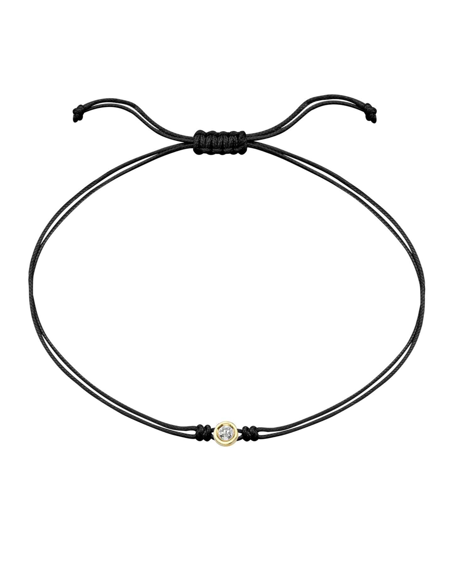 The Classic String of Love - 14K Yellow Gold Bracelets 14K Solid Gold Black Medium: 0.04ct