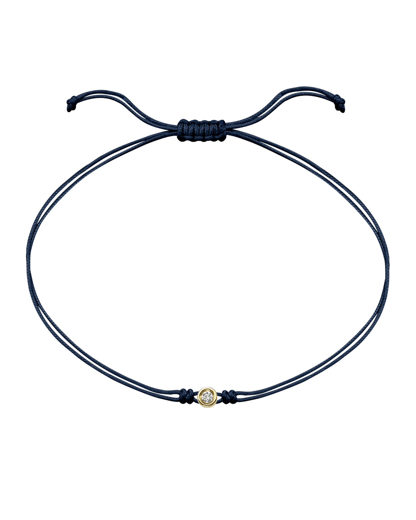 The Classic String of Love - 14K Yellow Gold Bracelets 14K Solid Gold Navy Blue Small: 0.03ct