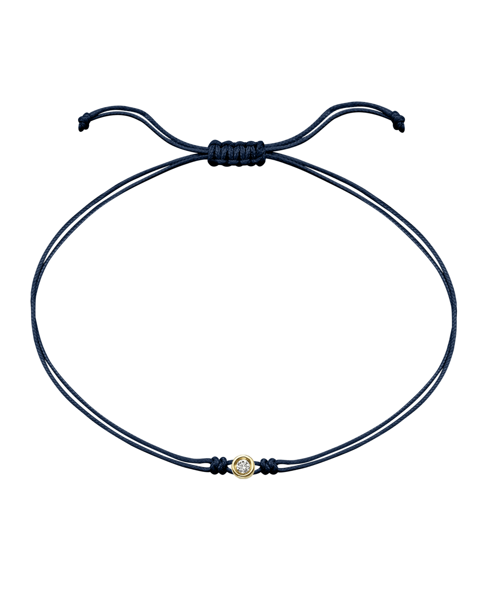 The Classic String of Love - 14K Yellow Gold Bracelets 14K Solid Gold Navy Blue Small: 0.03ct