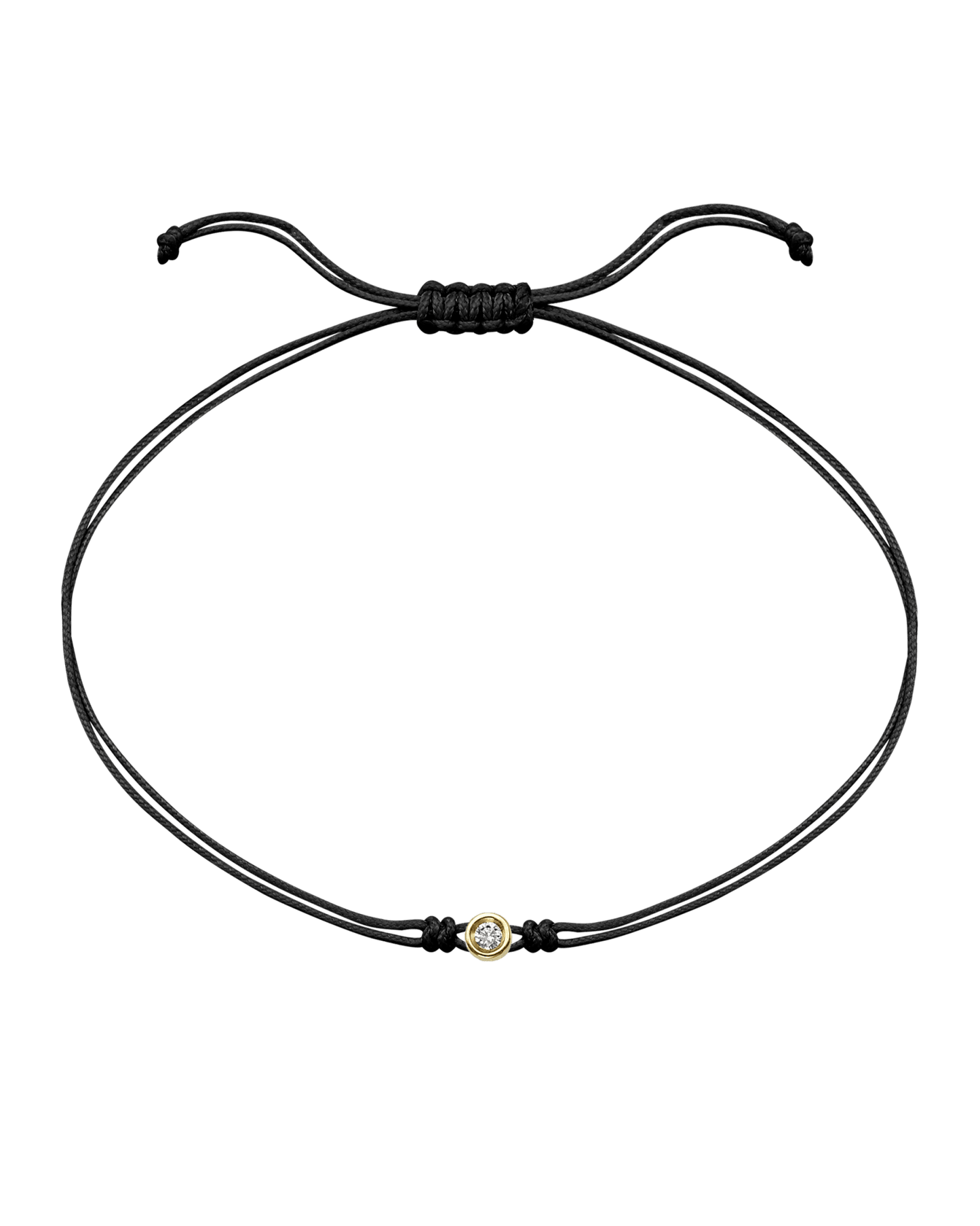 The Classic String of Love - 14K Yellow Gold Bracelets 14K Solid Gold Black Small: 0.03ct