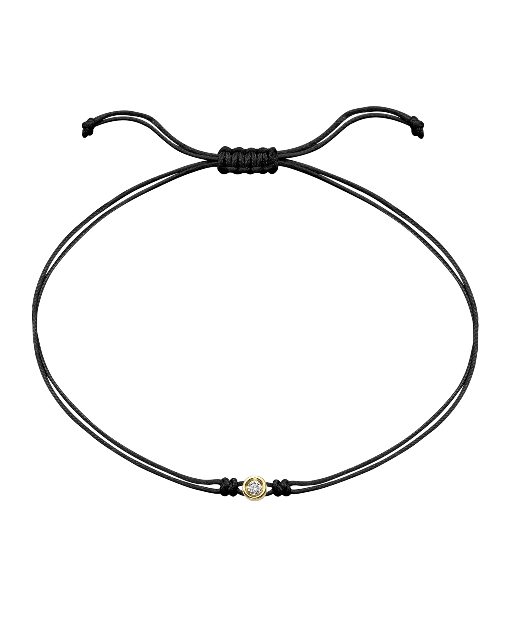The Classic String of Love - 14K Yellow Gold Bracelets 14K Solid Gold Black Small: 0.03ct