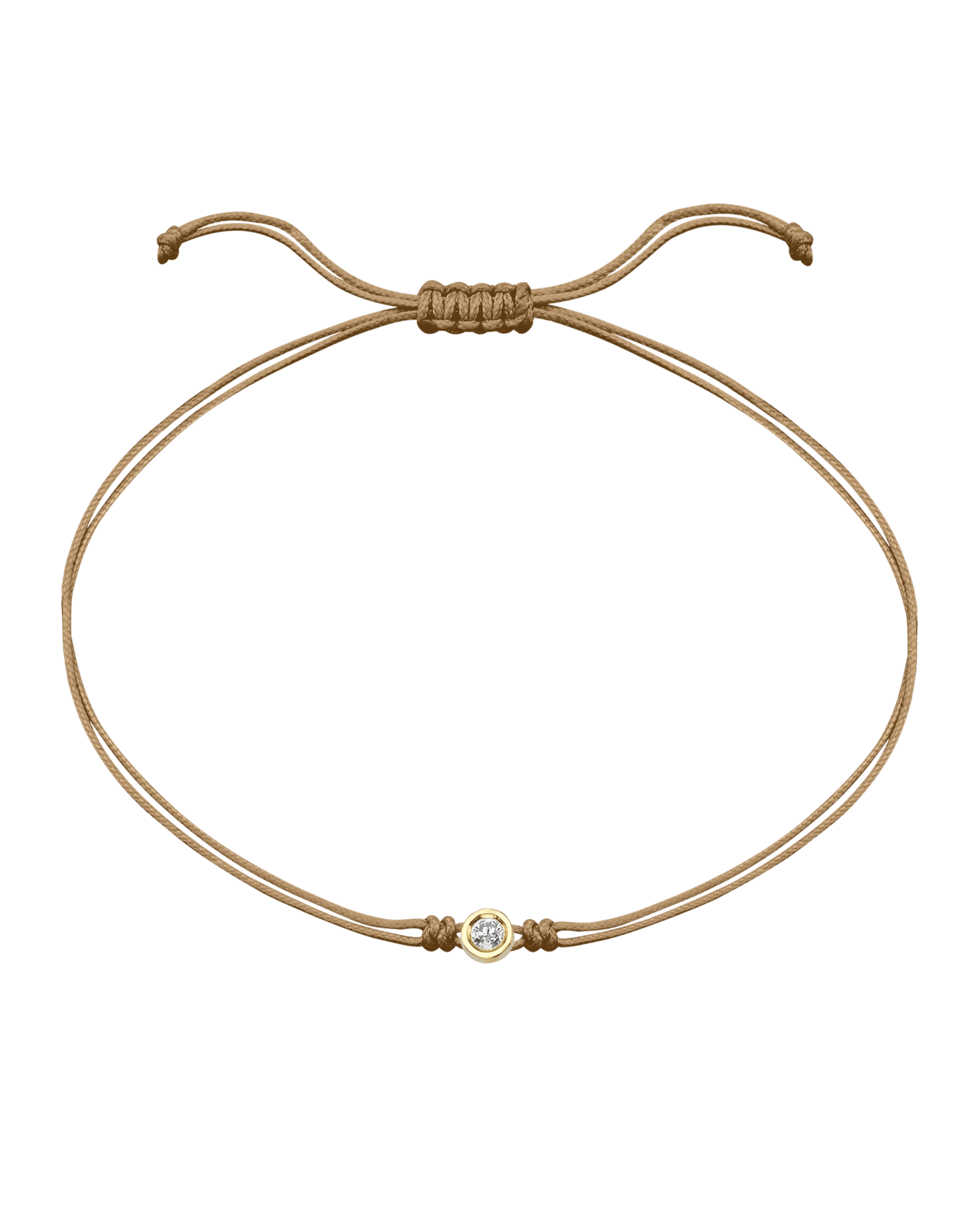 The Classic String of Love - 14K Yellow Gold Bracelets 14K Solid Gold Camel Medium: 0.04ct
