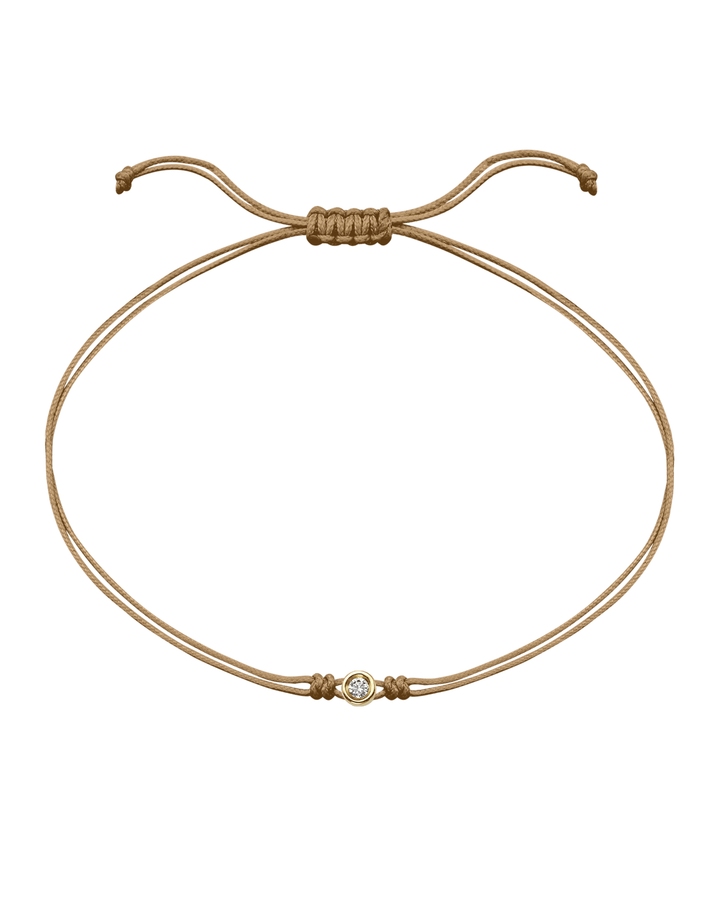 The Classic String of Love - 14K Yellow Gold Bracelets 14K Solid Gold Camel Small: 0.03ct