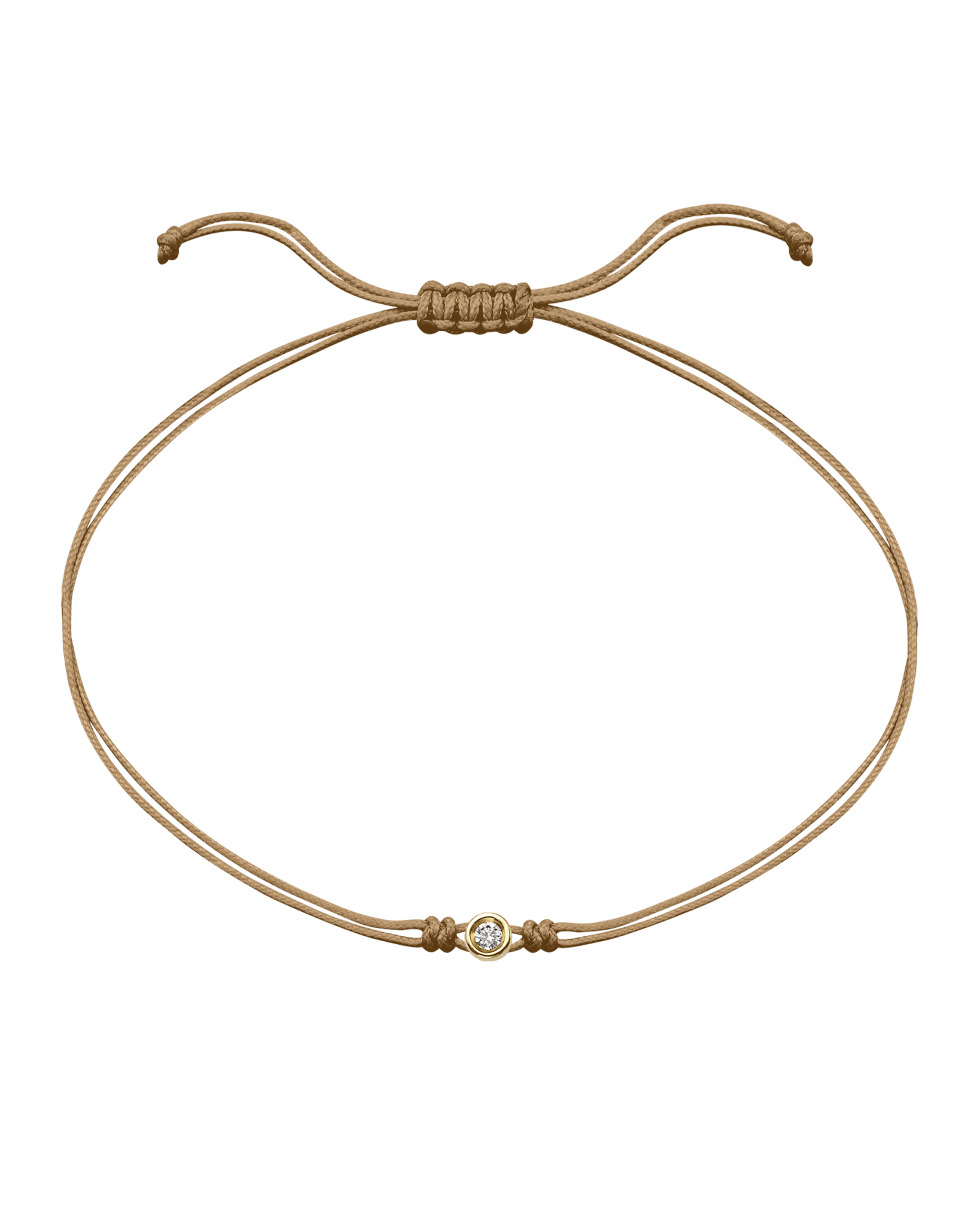 The Classic String of Love - 14K Yellow Gold Bracelets 14K Solid Gold Camel Small: 0.03ct