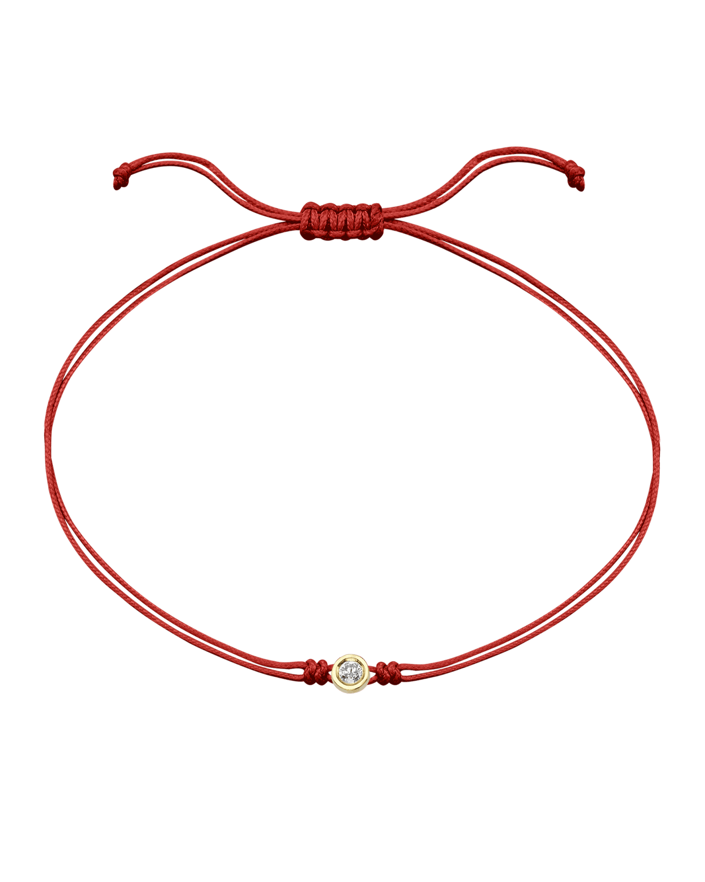 The Classic String of Love - 14K Yellow Gold Bracelets 14K Solid Gold Red Medium: 0.04ct
