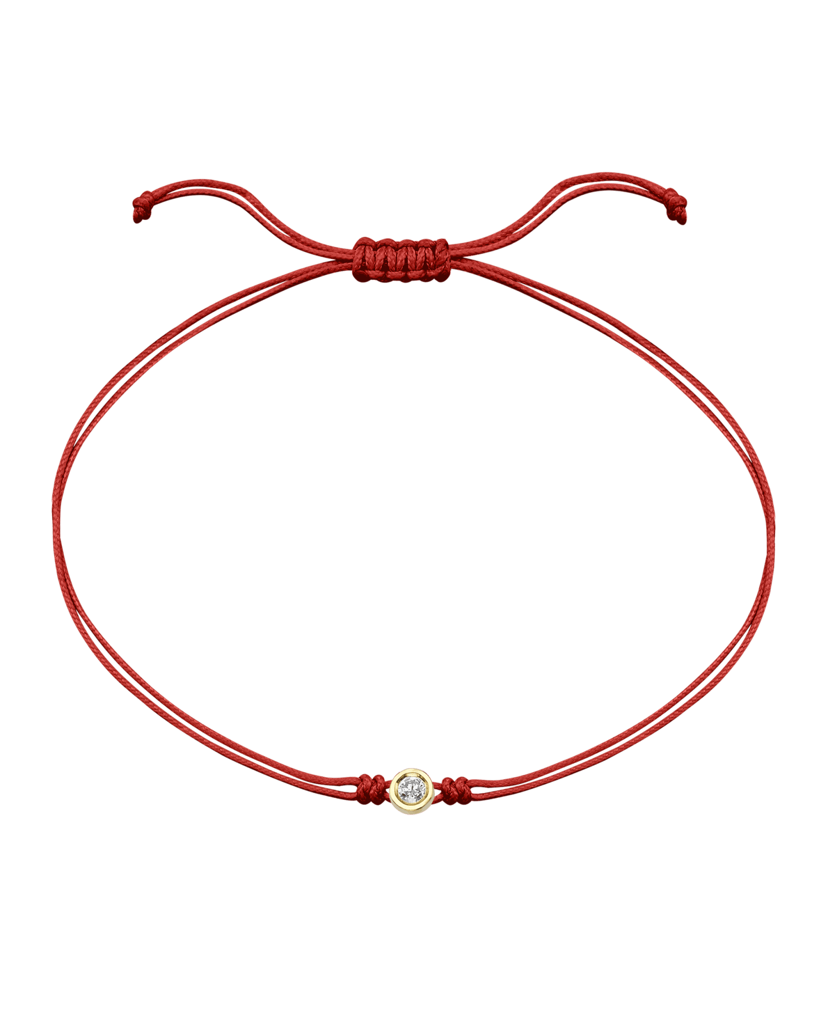 The Classic String of Love - 14K Yellow Gold Bracelets 14K Solid Gold Red Medium: 0.04ct