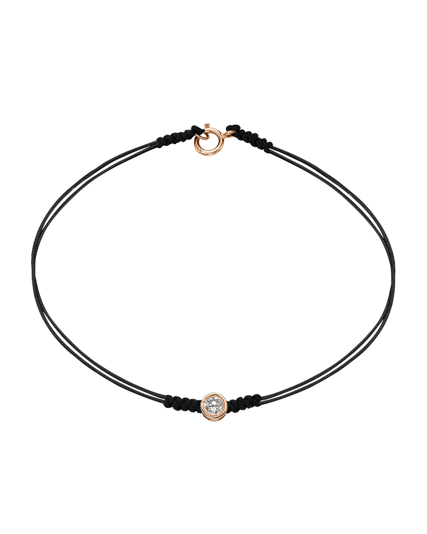 The Classic String of Love with clasp - 14K Rose Gold Bracelets 14K Solid Gold Black Large: 0.1ct Small - 6 Inches (15.5cm)