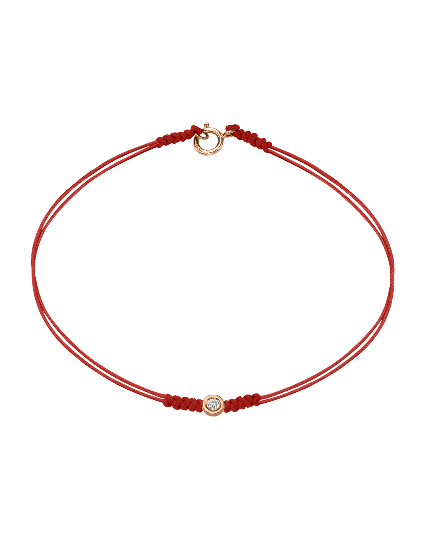 The Classic String of Love with clasp - 14K Rose Gold Bracelets 14K Solid Gold Red Small: 0.03ct Small - 6 Inches (15.5cm)
