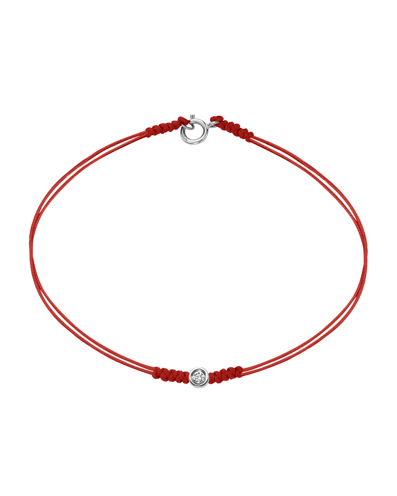 The Classic String of Love with clasp - 14K White Gold Bracelets 14K Solid Gold Red Small: 0.03ct Small - 6 Inches (15.5cm)