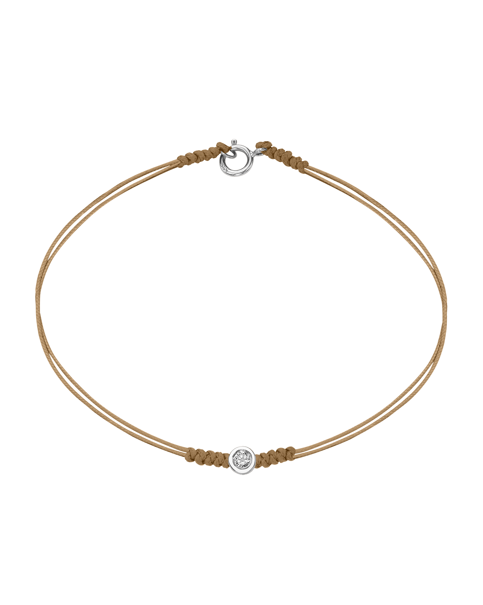 The Classic String of Love with clasp - 14K White Gold Bracelets 14K Solid Gold Camel Medium: 0.04ct Small - 6 Inches (15.5cm)