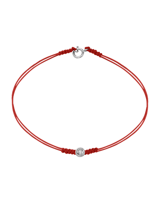The Classic String of Love with clasp - 14K White Gold Bracelets 14K Solid Gold Red Large: 0.1ct Small - 6 Inches (15.5cm)