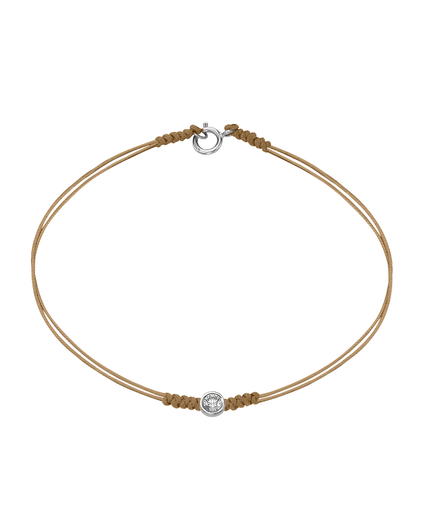 The Classic String of Love with clasp - 14K White Gold Bracelets 14K Solid Gold Camel Large: 0.1ct Small - 6 Inches (15.5cm)