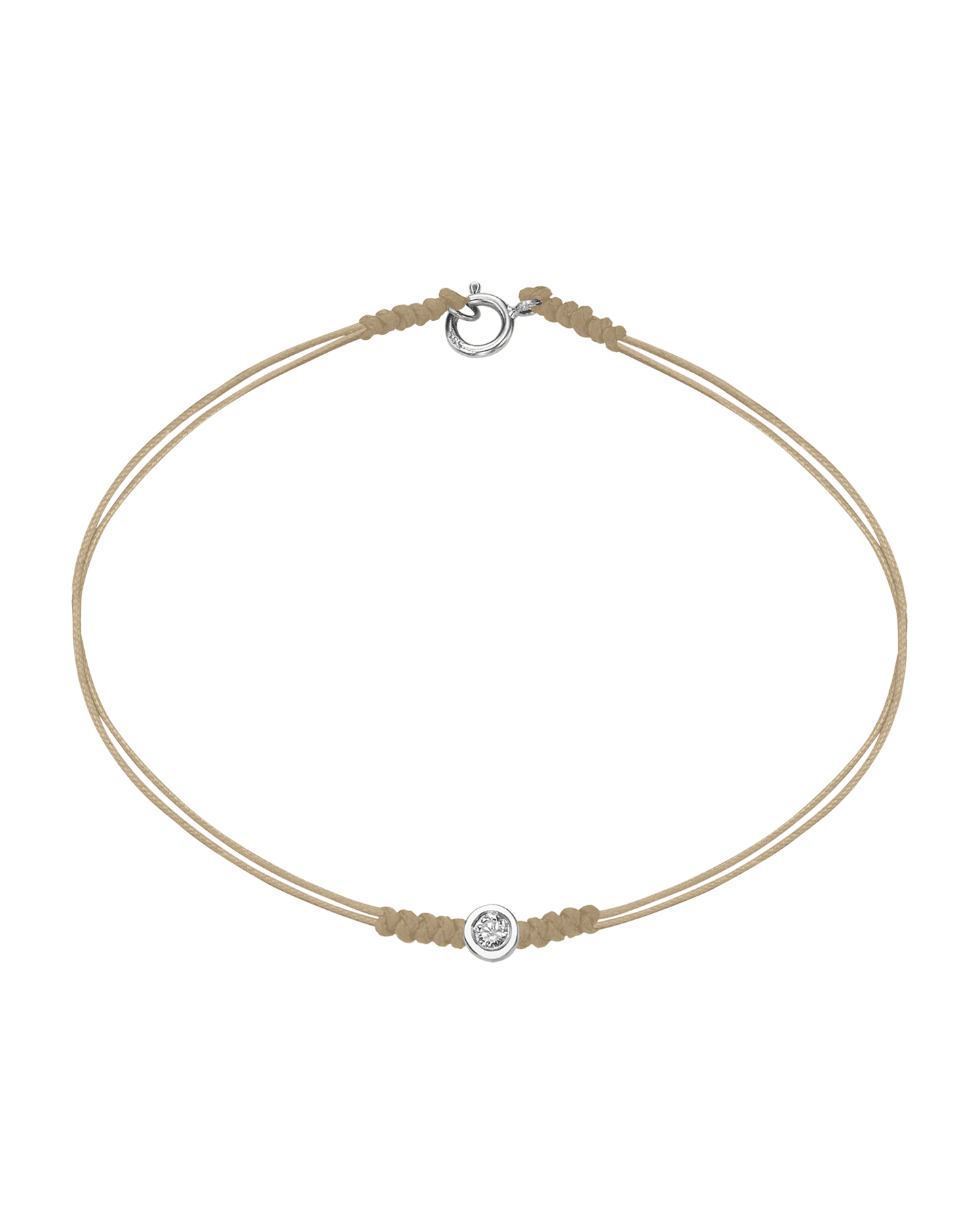 The Classic String of Love with clasp - 14K White Gold Bracelets 14K Solid Gold Beige Medium: 0.04ct Small - 6 Inches (15.5cm)