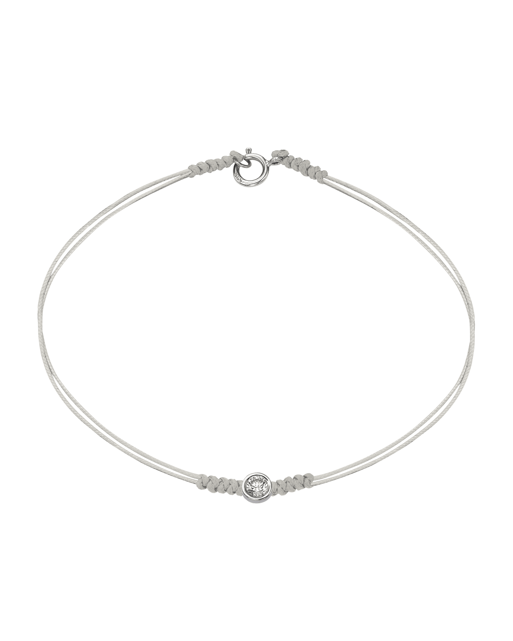 The Classic String of Love with clasp - 14K White Gold Bracelets 14K Solid Gold Pearl Large: 0.1ct Small - 6 Inches (15.5cm)