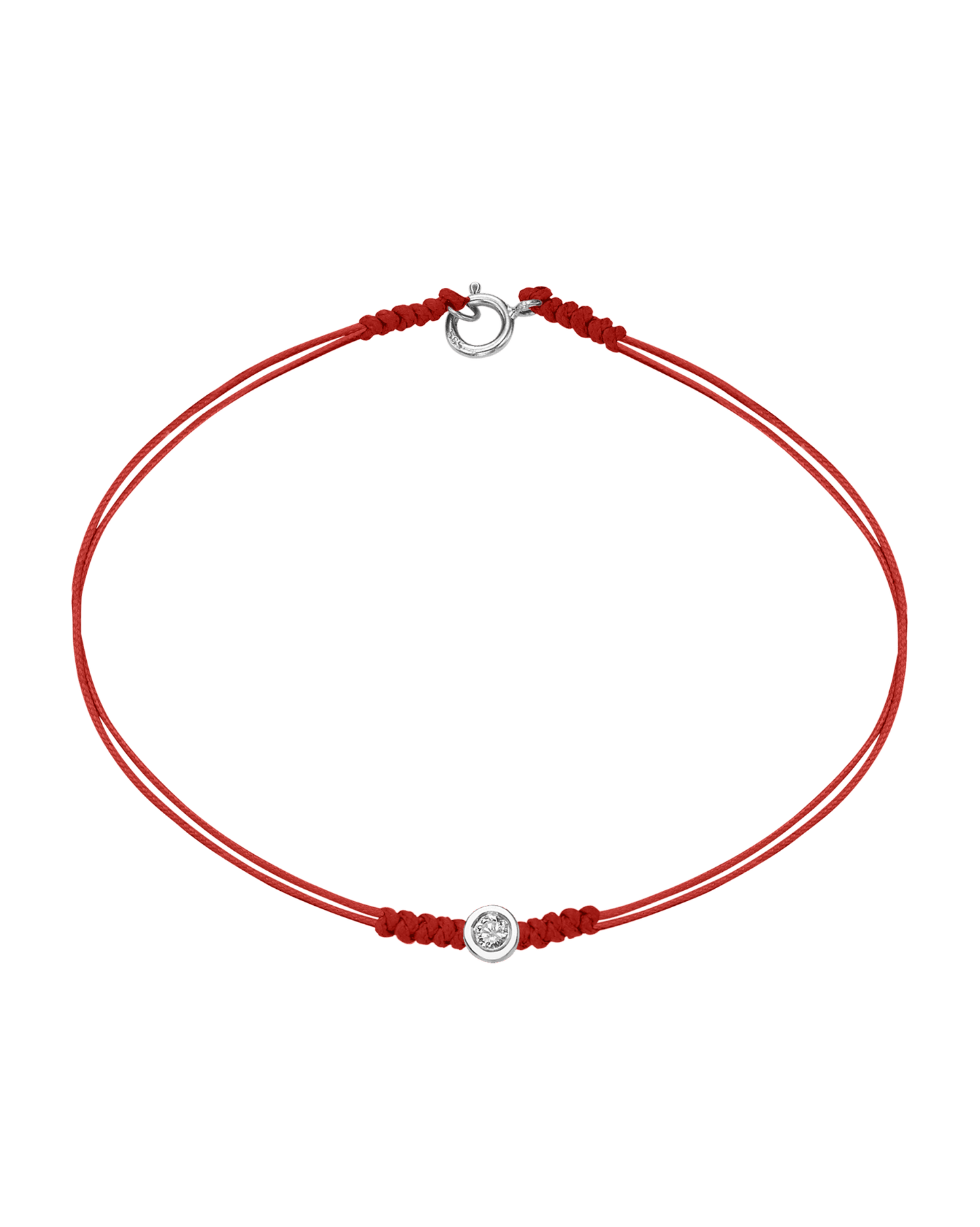 The Classic String of Love with clasp - 14K White Gold Bracelets 14K Solid Gold Red Medium: 0.04ct Small - 6 Inches (15.5cm)