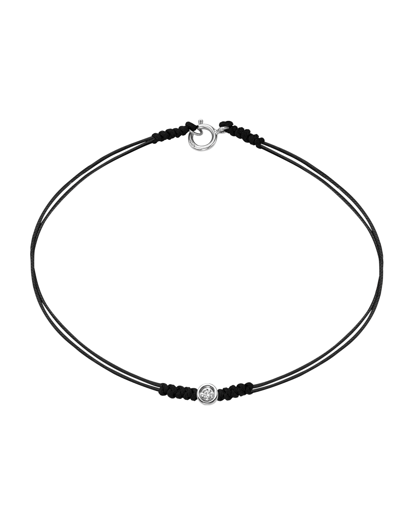 The Classic String of Love with clasp - 14K White Gold Bracelets 14K Solid Gold Black Small: 0.03ct Small - 6 Inches (15.5cm)