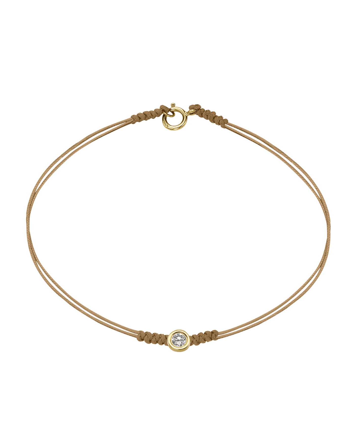 The Classic String of Love with clasp - 14K Yellow Gold Bracelets 14K Solid Gold Camel Large: 0.1ct Small - 6 Inches (15.5cm)