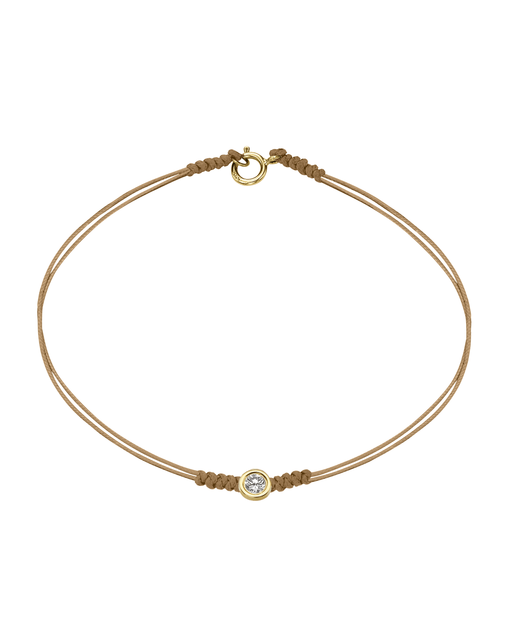 The Classic String of Love with clasp - 14K Yellow Gold Bracelets 14K Solid Gold Camel Large: 0.1ct Small - 6 Inches (15.5cm)