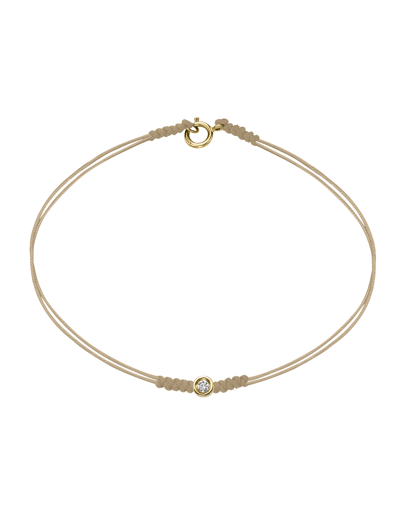 The Classic String of Love with clasp - 14K Yellow Gold Bracelets 14K Solid Gold Beige Small: 0.03ct Small - 6 Inches (15.5cm)