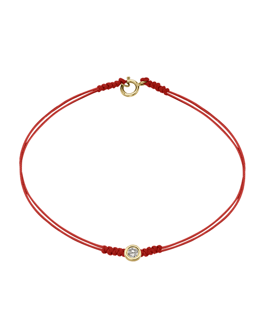The Classic String of Love with clasp - 14K Yellow Gold Bracelets 14K Solid Gold Red Large: 0.1ct Small - 6 Inches (15.5cm)