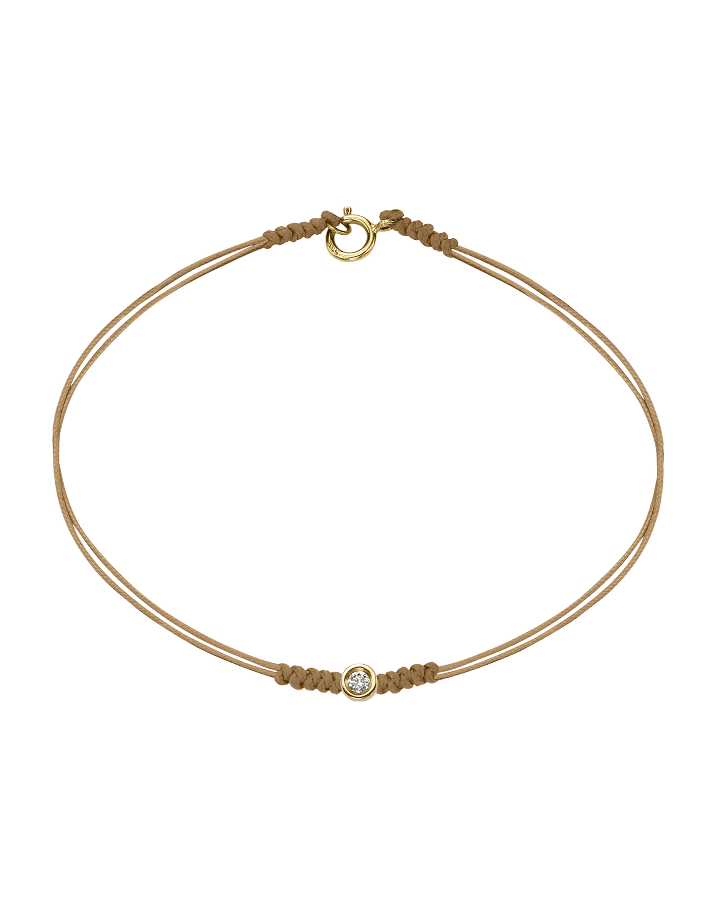 The Classic String of Love with clasp - 14K Yellow Gold Bracelets 14K Solid Gold Camel Small: 0.03ct Small - 6 Inches (15.5cm)