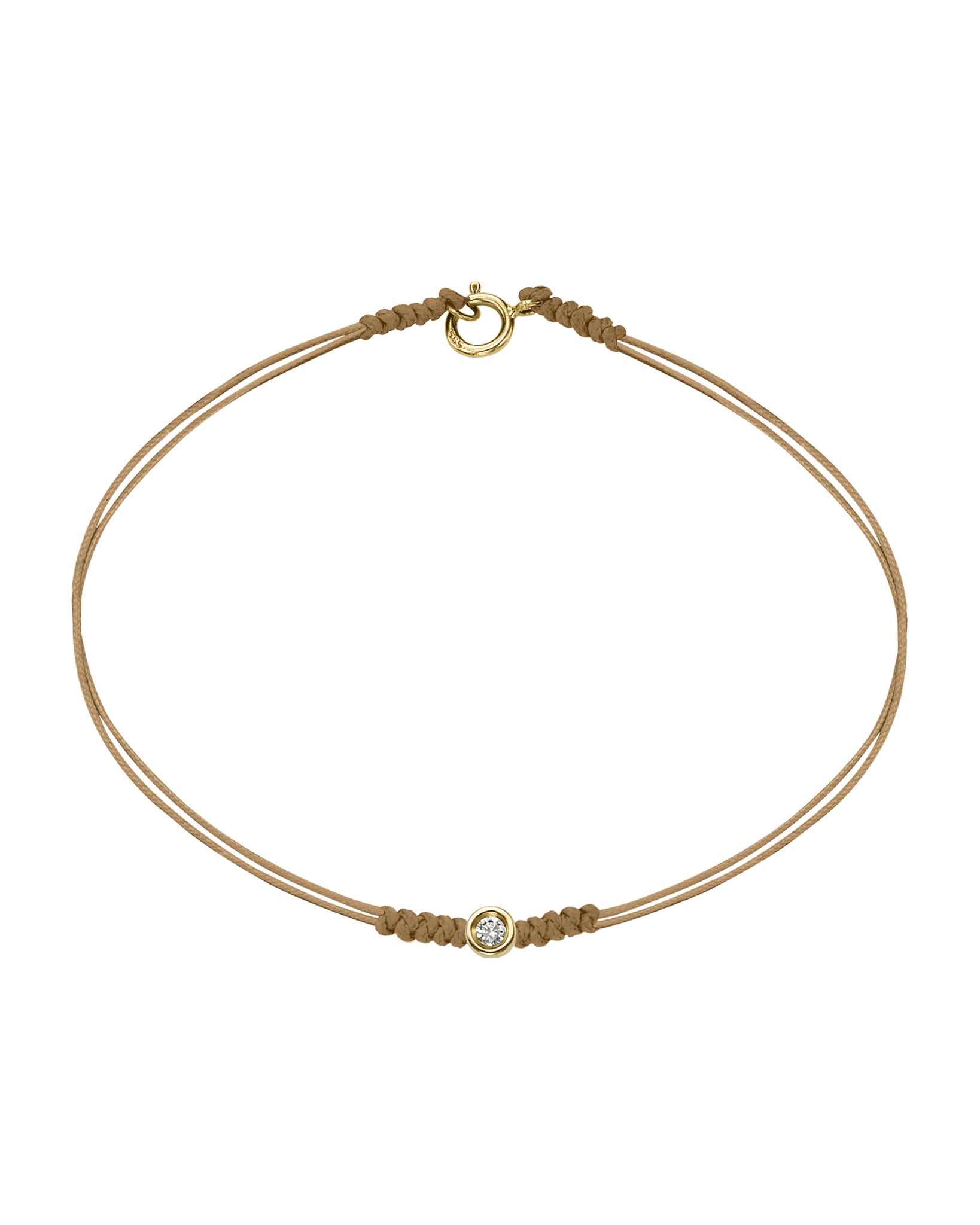 The Classic String of Love with clasp - 14K Yellow Gold Bracelets 14K Solid Gold Camel Small: 0.03ct Small - 6 Inches (15.5cm)