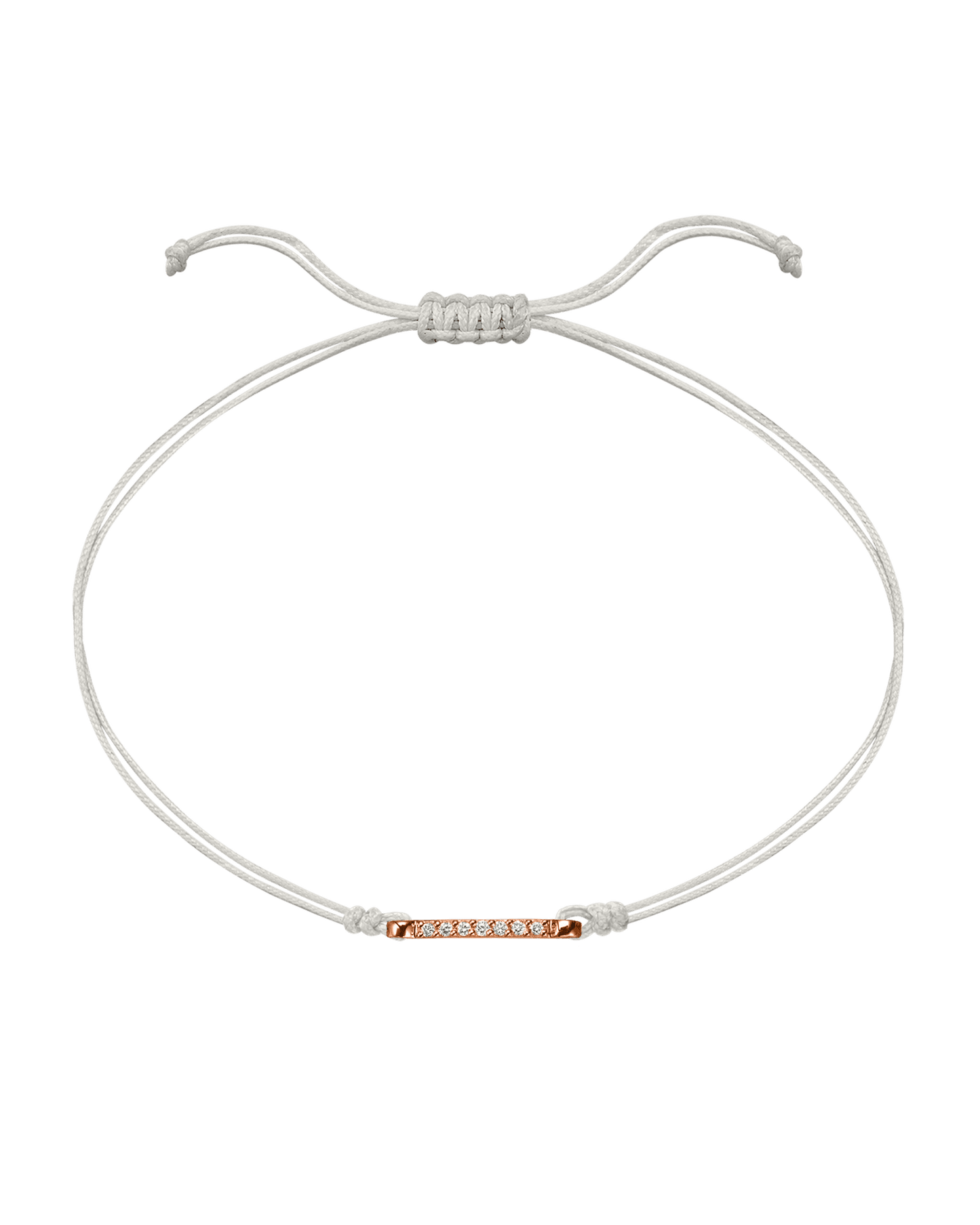 The Diamond Bar String Of Love - 14K Rose Gold Bracelet 14K Solid Gold Pearl