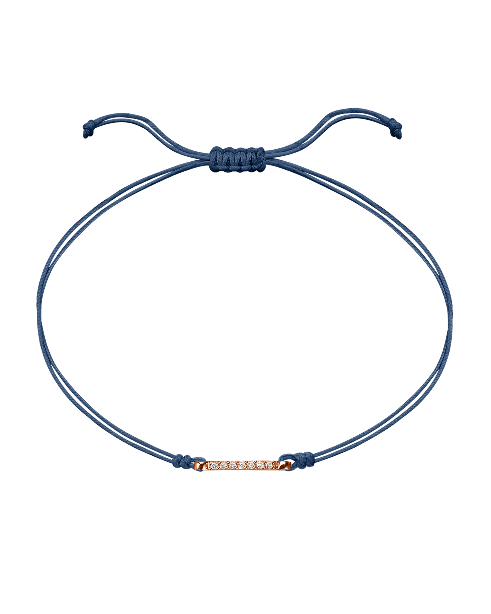 The Diamond Bar String Of Love - 14K Rose Gold Bracelet 14K Solid Gold Indigo