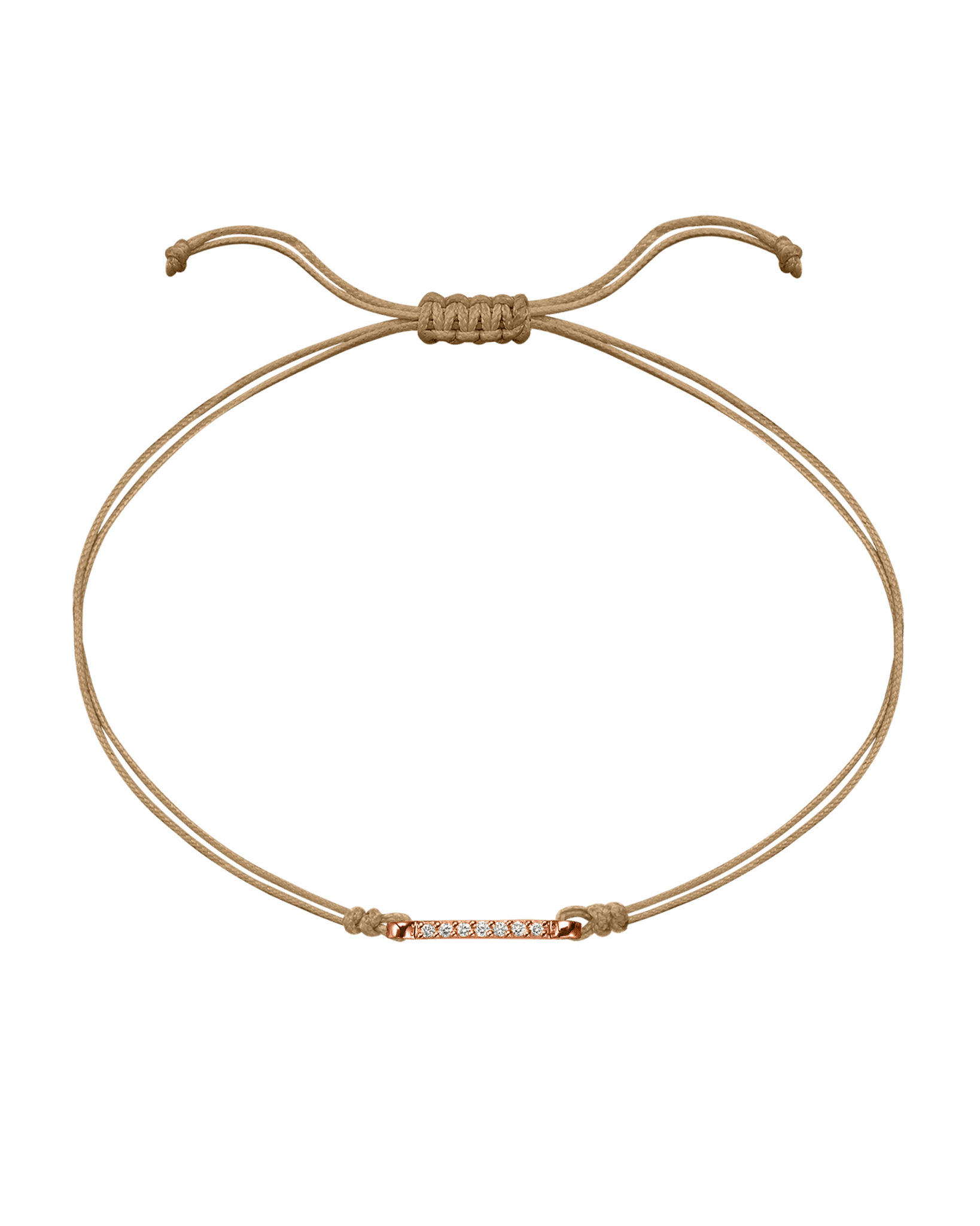 The Diamond Bar String Of Love - 14K Rose Gold Bracelet 14K Solid Gold Camel