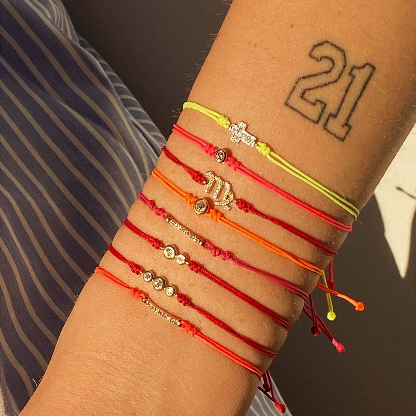 The Diamond Bar String Of Love - 14K White Gold Bracelet 14K Solid Gold