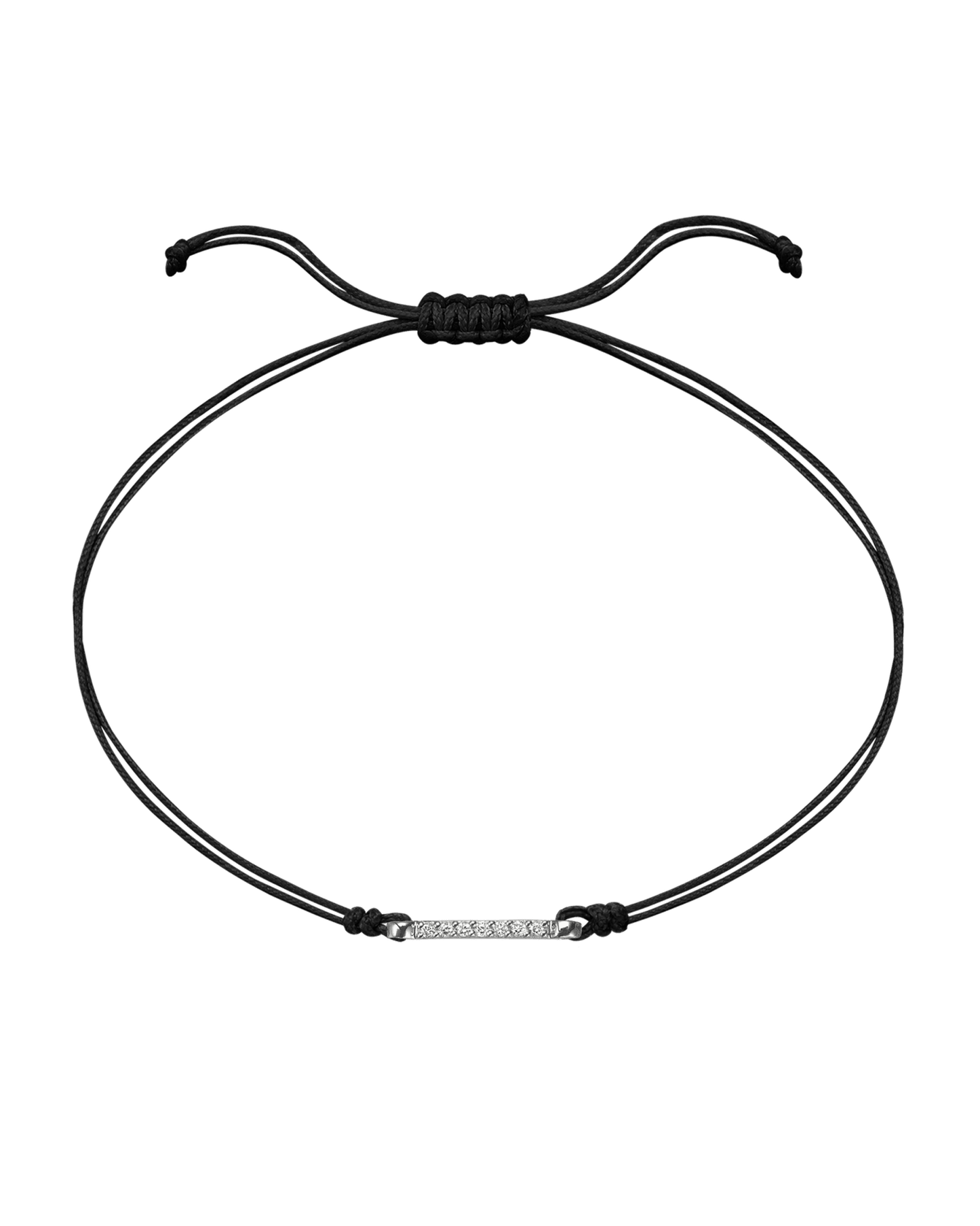 The Diamond Bar String Of Love - 14K White Gold Bracelet 14K Solid Gold Black