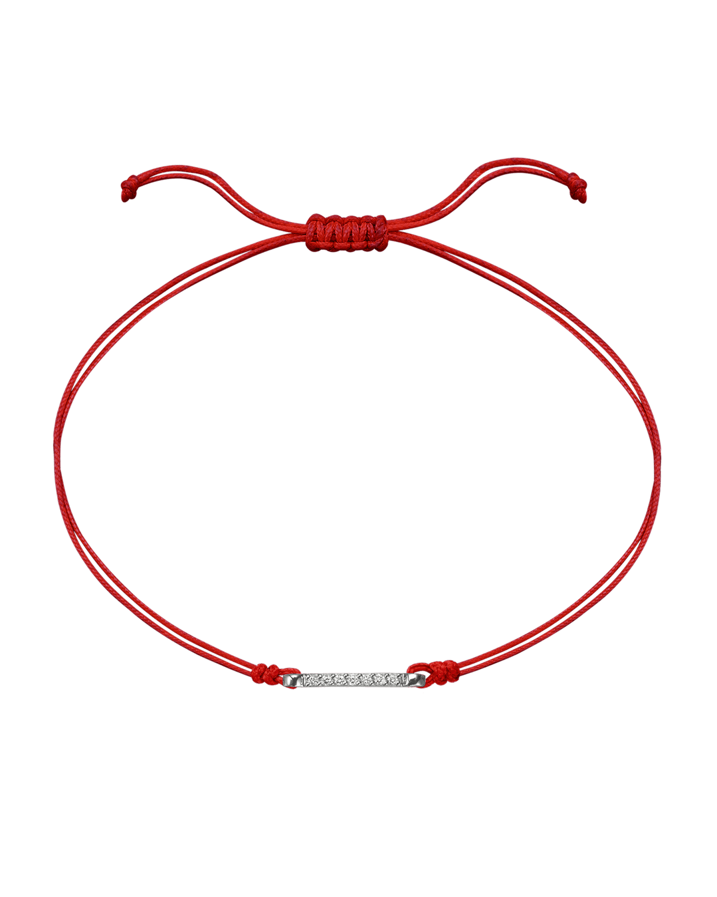 The Diamond Bar String Of Love - 14K White Gold Bracelet 14K Solid Gold Red