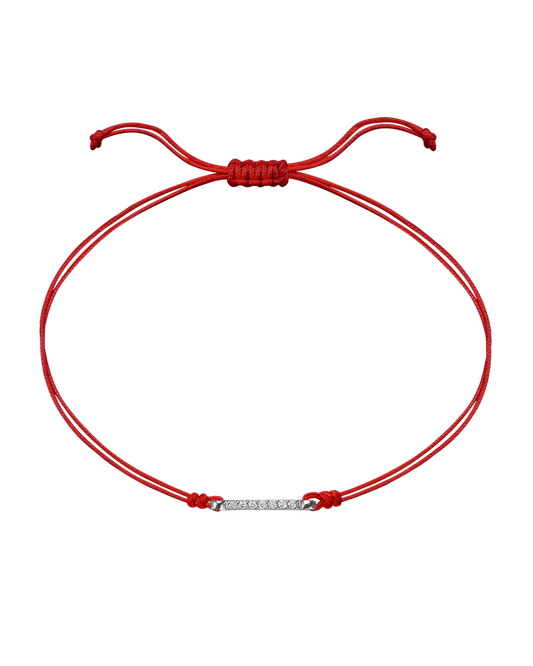 The Diamond Bar String Of Love - 14K White Gold Bracelet 14K Solid Gold Red