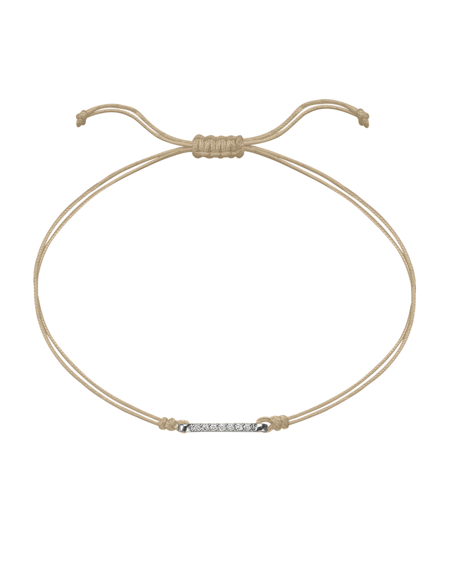 The Diamond Bar String Of Love - 14K White Gold Bracelet 14K Solid Gold Beige