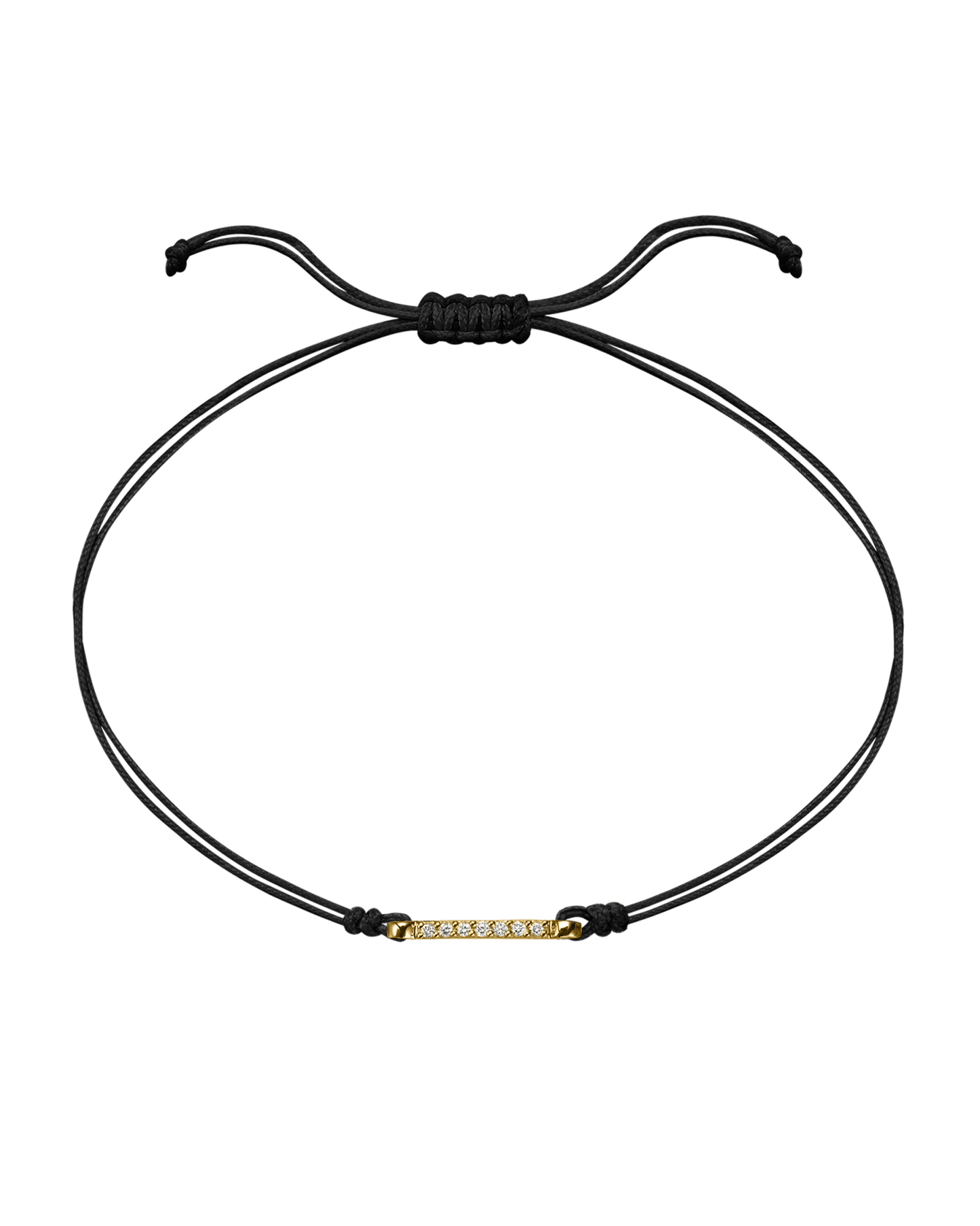 The Diamond Bar String Of Love - 14K Yellow Gold Bracelet 14K Solid Gold Black