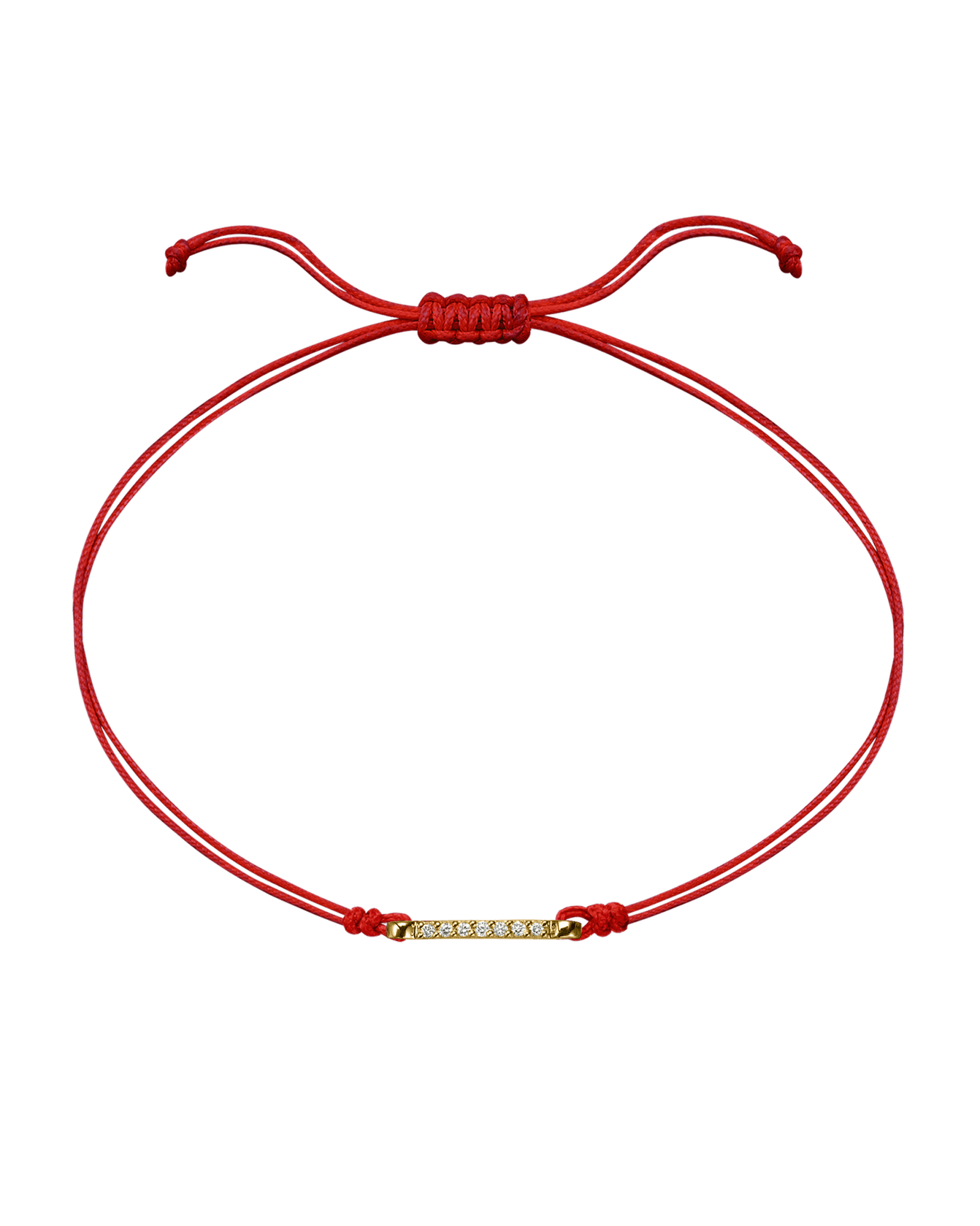 The Diamond Bar String Of Love - 14K Yellow Gold Bracelet 14K Solid Gold Red